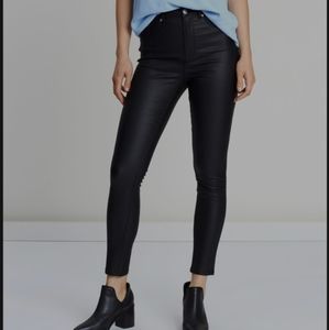 PAIGE BLACK COATED ULTRA SKINNY JEANS